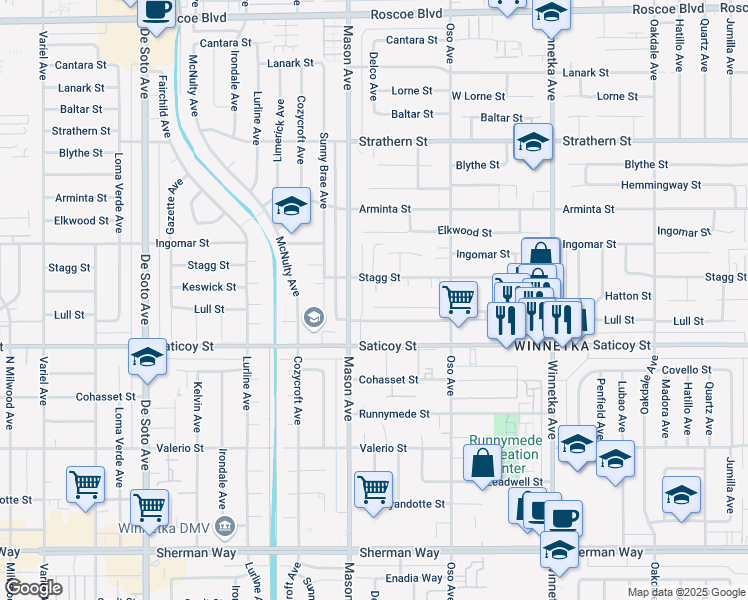 map of restaurants, bars, coffee shops, grocery stores, and more near in Los Angeles