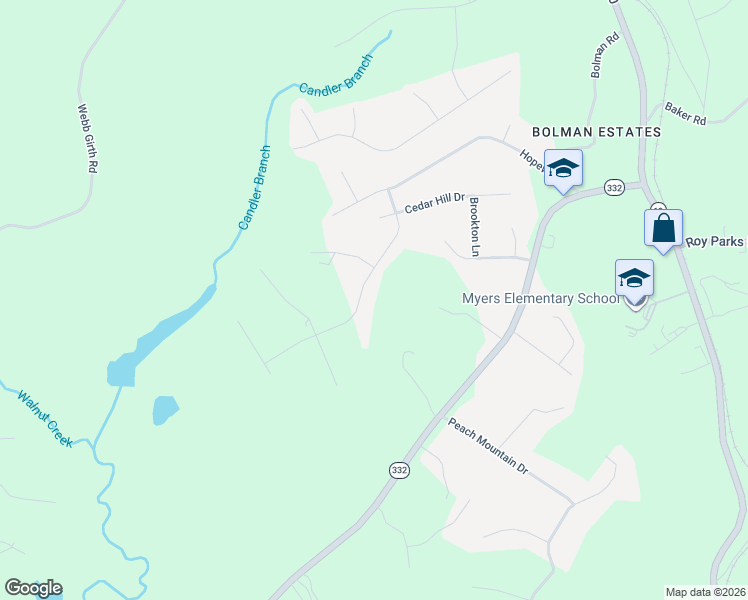 map of restaurants, bars, coffee shops, grocery stores, and more near 7215 Ironwood Drive in Gainesville