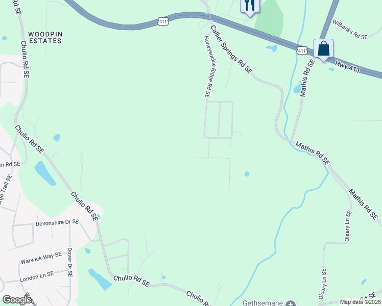 map of restaurants, bars, coffee shops, grocery stores, and more near 3 Jewell Drive Southeast in Rome