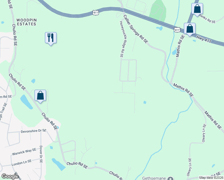map of restaurants, bars, coffee shops, grocery stores, and more near 3 Jewell Drive Southeast in Rome