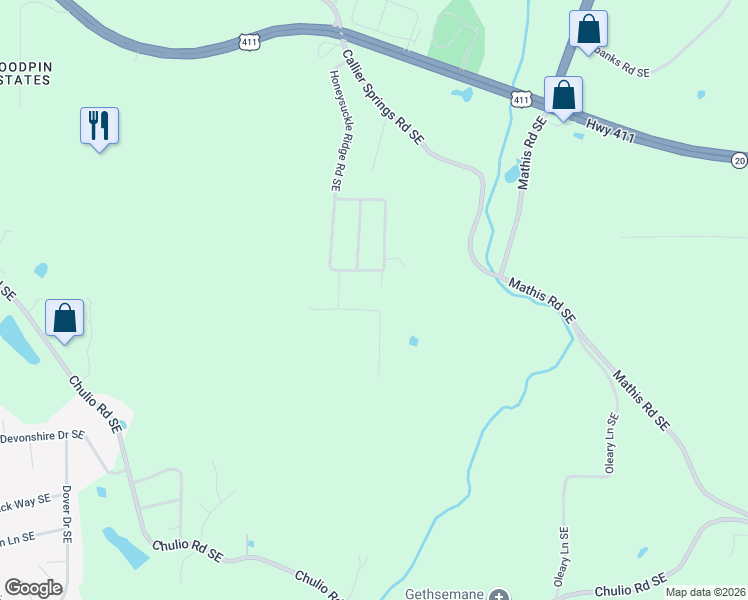 map of restaurants, bars, coffee shops, grocery stores, and more near 15 Jewell Drive Southeast in Rome
