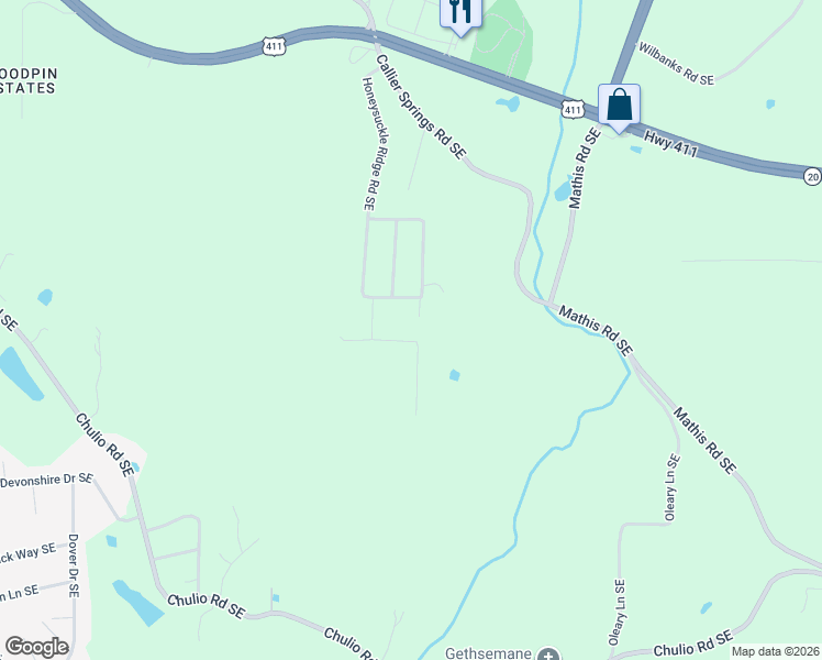 map of restaurants, bars, coffee shops, grocery stores, and more near 15 Jewell Drive Southeast in Rome