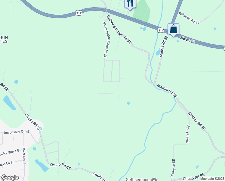 map of restaurants, bars, coffee shops, grocery stores, and more near 15 Jewell Drive Southeast in Rome