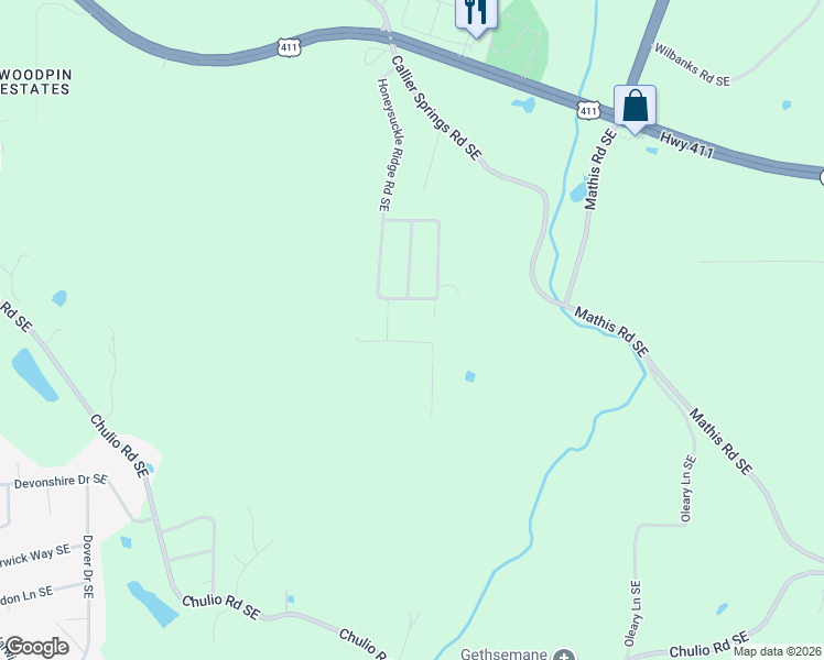 map of restaurants, bars, coffee shops, grocery stores, and more near 15 Jewell Drive Southeast in Rome