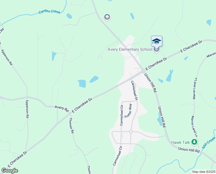 map of restaurants, bars, coffee shops, grocery stores, and more near 6003 East Cherokee Drive in Canton
