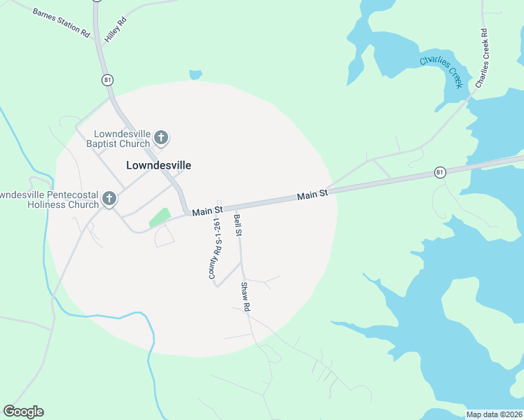 map of restaurants, bars, coffee shops, grocery stores, and more near 209 Main Street in Lowndesville