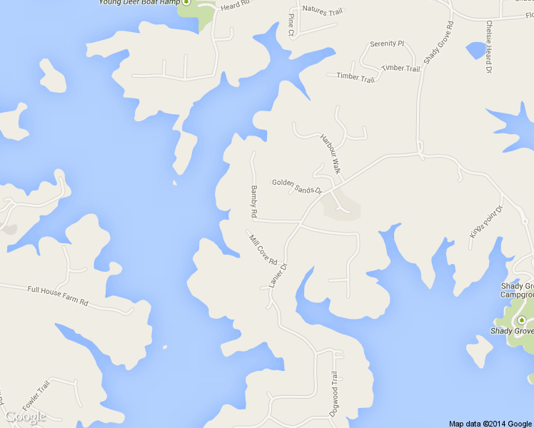 map of restaurants, bars, coffee shops, grocery stores, and more near 7670 Bamby Road in Cumming