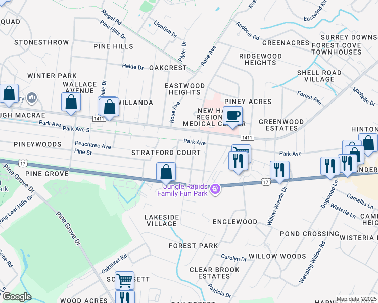 map of restaurants, bars, coffee shops, grocery stores, and more near 108 Avondale Avenue in Wilmington