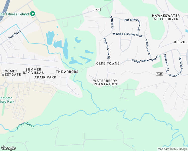 map of restaurants, bars, coffee shops, grocery stores, and more near 668 Jackeys Creek Lane Southeast in Leland