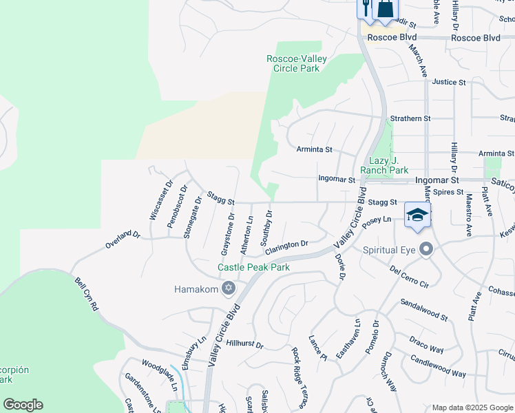 map of restaurants, bars, coffee shops, grocery stores, and more near 7636 Atherton Lane in Los Angeles