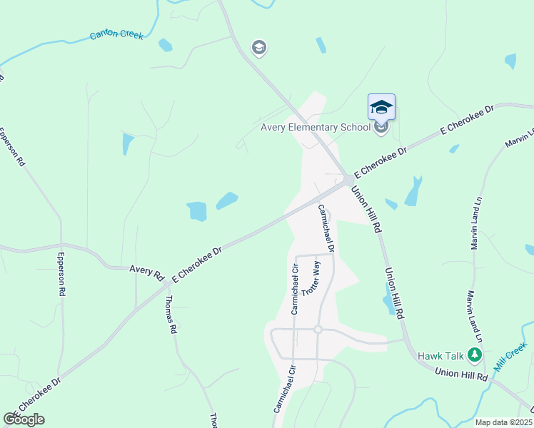map of restaurants, bars, coffee shops, grocery stores, and more near 6003 East Cherokee Drive in Canton
