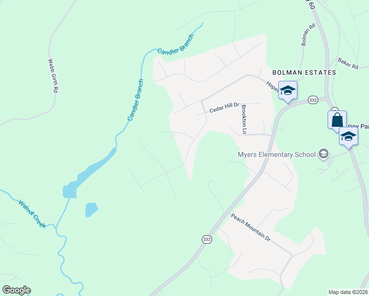 map of restaurants, bars, coffee shops, grocery stores, and more near 7212 Ironwood Drive in Gainesville
