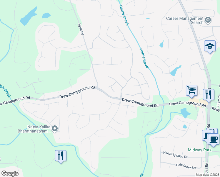 map of restaurants, bars, coffee shops, grocery stores, and more near 4010 Yakutia Place in Cumming