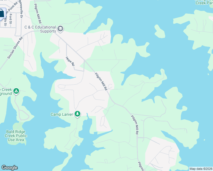 map of restaurants, bars, coffee shops, grocery stores, and more near 3885 Pilgrim Mill Road in Cumming