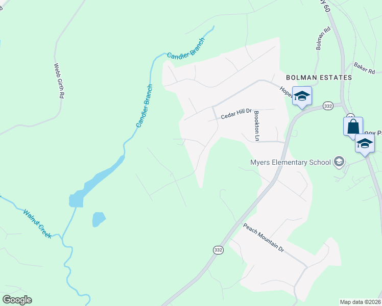 map of restaurants, bars, coffee shops, grocery stores, and more near 7212 Ironwood Drive in Gainesville