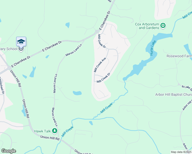 map of restaurants, bars, coffee shops, grocery stores, and more near 935 Mill Creek Avenue in Canton