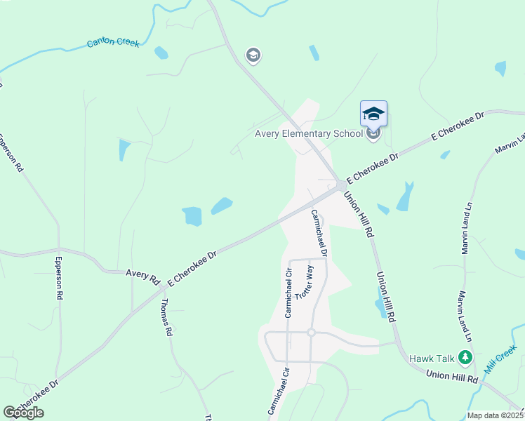map of restaurants, bars, coffee shops, grocery stores, and more near 6003 East Cherokee Drive in Canton