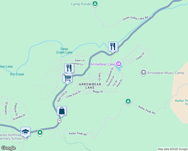 map of restaurants, bars, coffee shops, grocery stores, and more near 33076 Robin Lane in Apple Valley