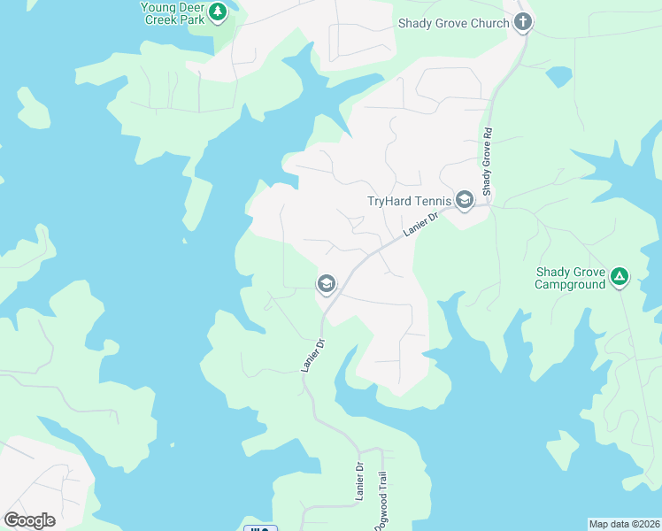 map of restaurants, bars, coffee shops, grocery stores, and more near 7625 Leeward Sound in Cumming