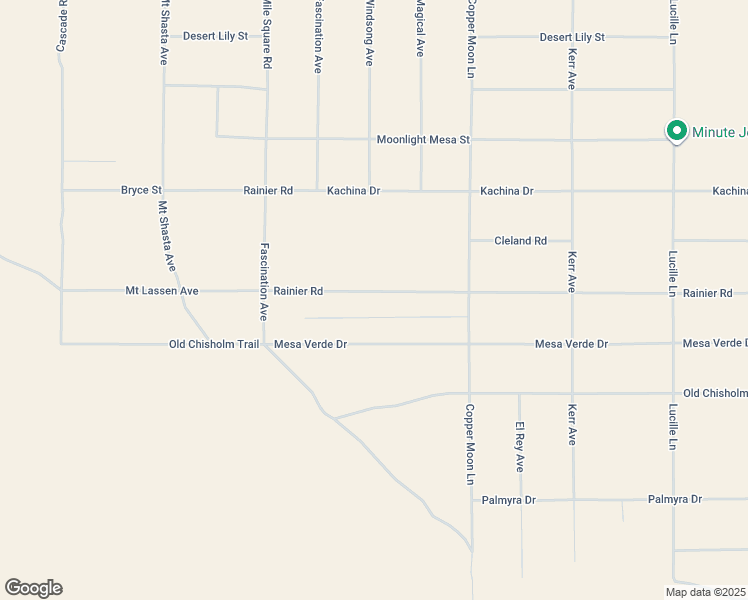 map of restaurants, bars, coffee shops, grocery stores, and more near 63305 Rainier Road in Joshua Tree