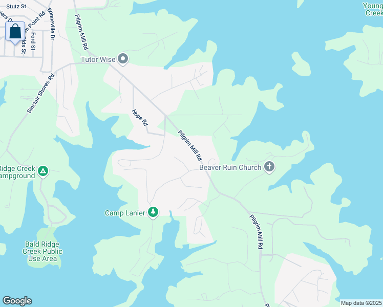 map of restaurants, bars, coffee shops, grocery stores, and more near 3850 Pilgrim Mill Road in Cumming