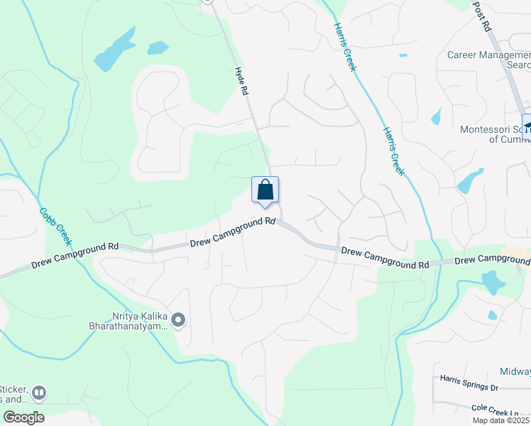 map of restaurants, bars, coffee shops, grocery stores, and more near 3852 Drew Campground Road in Cumming