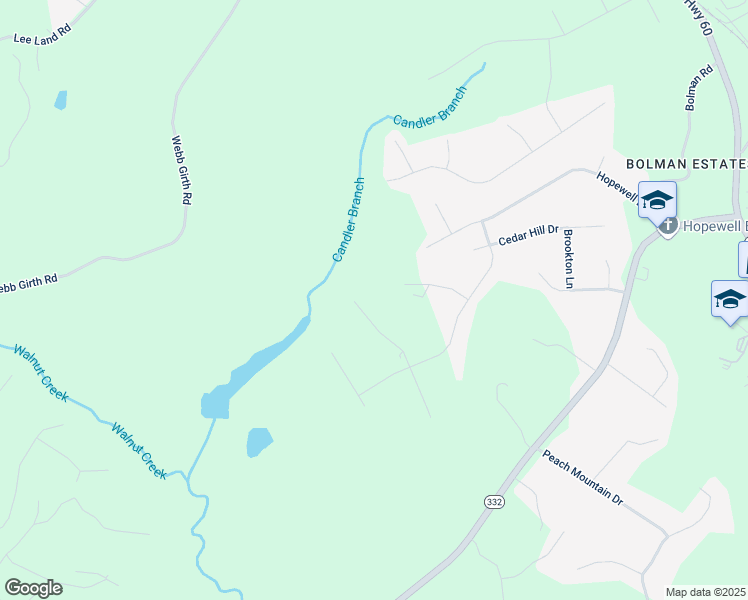 map of restaurants, bars, coffee shops, grocery stores, and more near 7217 Plum Creek Drive in Gainesville