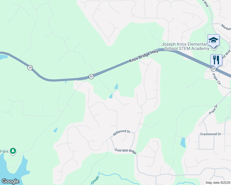 map of restaurants, bars, coffee shops, grocery stores, and more near 398 Lusk Court in Canton