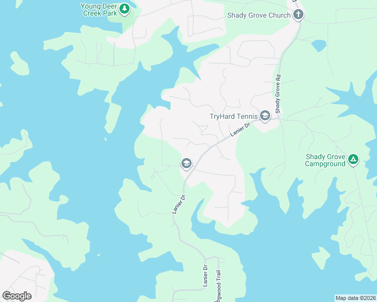 map of restaurants, bars, coffee shops, grocery stores, and more near 7625 Leeward Sound in Cumming