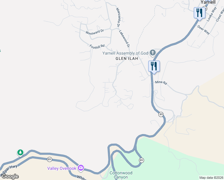 map of restaurants, bars, coffee shops, grocery stores, and more near 23308 Mountainaire Drive in Yarnell