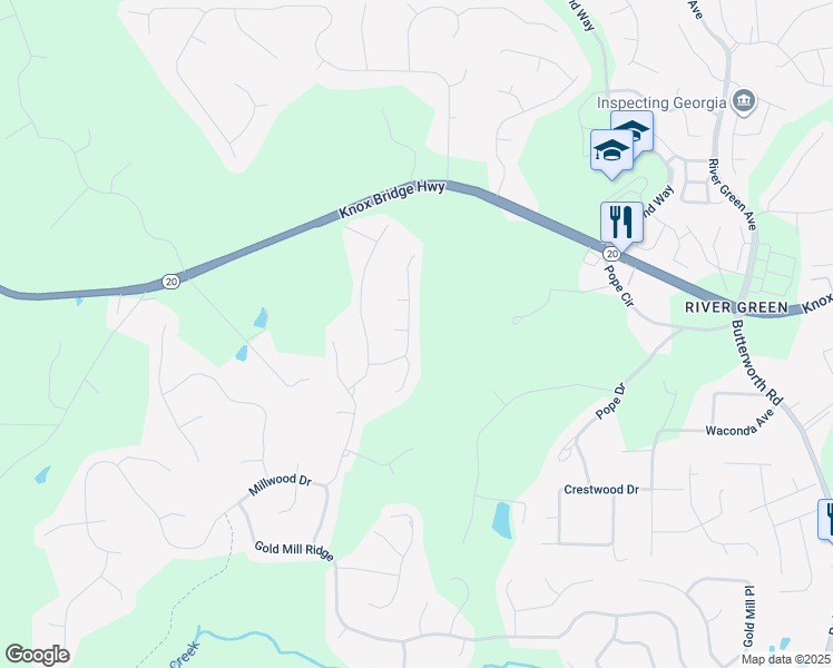 map of restaurants, bars, coffee shops, grocery stores, and more near 526 Oriole Farm Trail in Canton