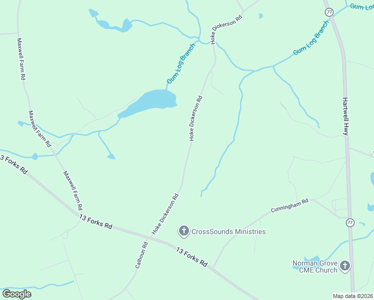 map of restaurants, bars, coffee shops, grocery stores, and more near 2479 Hoke Dickerson Road in Elberton