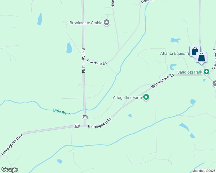 map of restaurants, bars, coffee shops, grocery stores, and more near 210 Little River Farms Trail in Canton