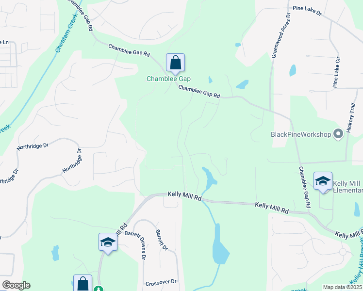 map of restaurants, bars, coffee shops, grocery stores, and more near 1645 Dahlia Drive in Cumming
