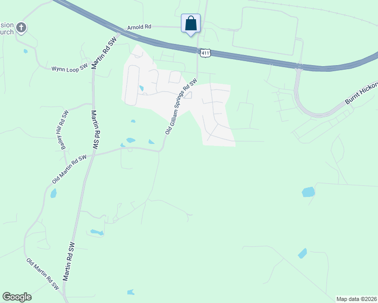 map of restaurants, bars, coffee shops, grocery stores, and more near 273 Old Gilliam Springs Road Southwest in Cartersville