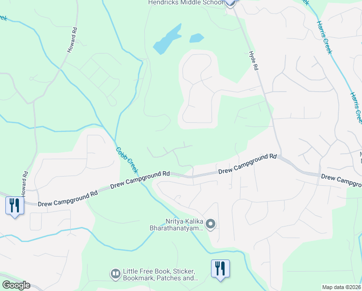 map of restaurants, bars, coffee shops, grocery stores, and more near 4320 Orleans Court in Alpharetta