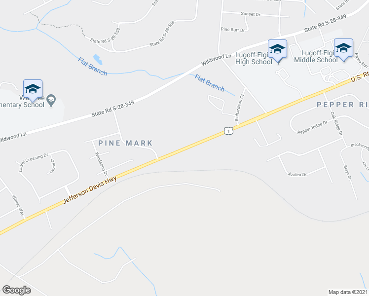 map of restaurants, bars, coffee shops, grocery stores, and more near 1404 U.S. 1 in Lugoff