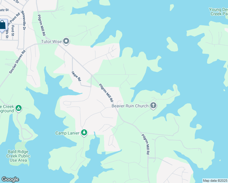 map of restaurants, bars, coffee shops, grocery stores, and more near 3845 Pilgrim Mill Road in Cumming