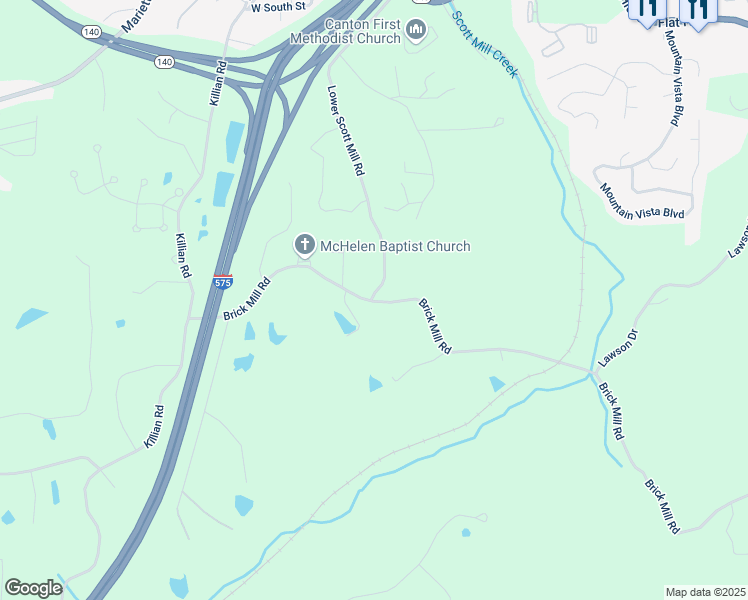 map of restaurants, bars, coffee shops, grocery stores, and more near 0 Lower Scott Mill Road in Canton