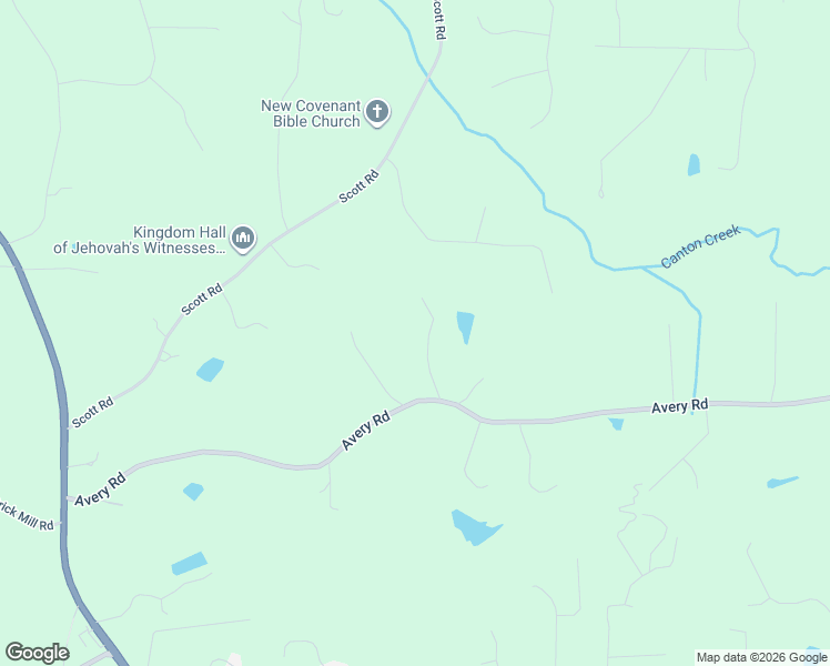 map of restaurants, bars, coffee shops, grocery stores, and more near 1021 Avery Road in Canton