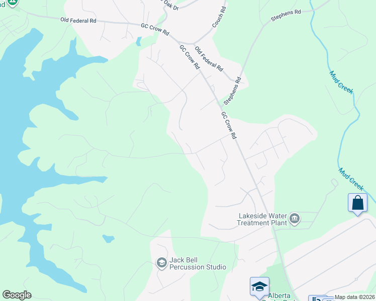 map of restaurants, bars, coffee shops, grocery stores, and more near 5860 Overby Road in Flowery Branch