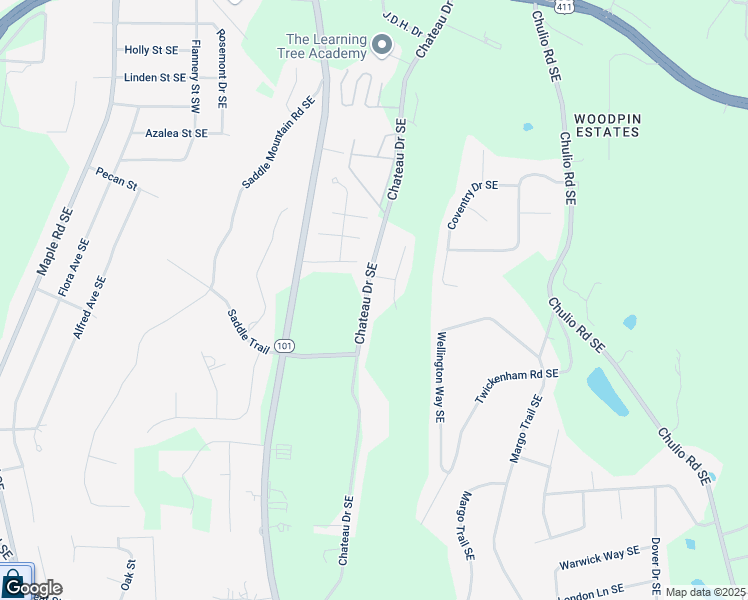 map of restaurants, bars, coffee shops, grocery stores, and more near 305 Chateau Drive Southeast in Rome
