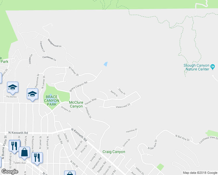 map of restaurants, bars, coffee shops, grocery stores, and more near 2934 Remy Place in Burbank