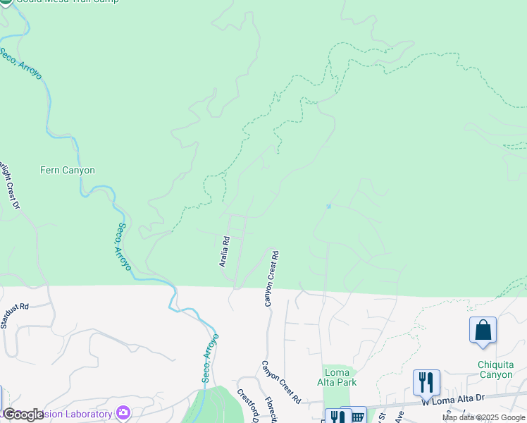 map of restaurants, bars, coffee shops, grocery stores, and more near 4367 Rising Hill Road in Altadena