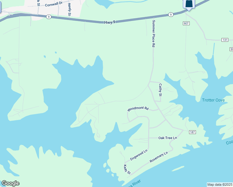 map of restaurants, bars, coffee shops, grocery stores, and more near 4895 Cherokee Drive in Cedar Bluff