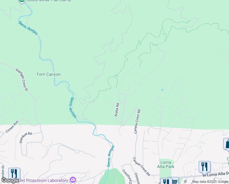 map of restaurants, bars, coffee shops, grocery stores, and more near 4329 El Prieto Road in Altadena