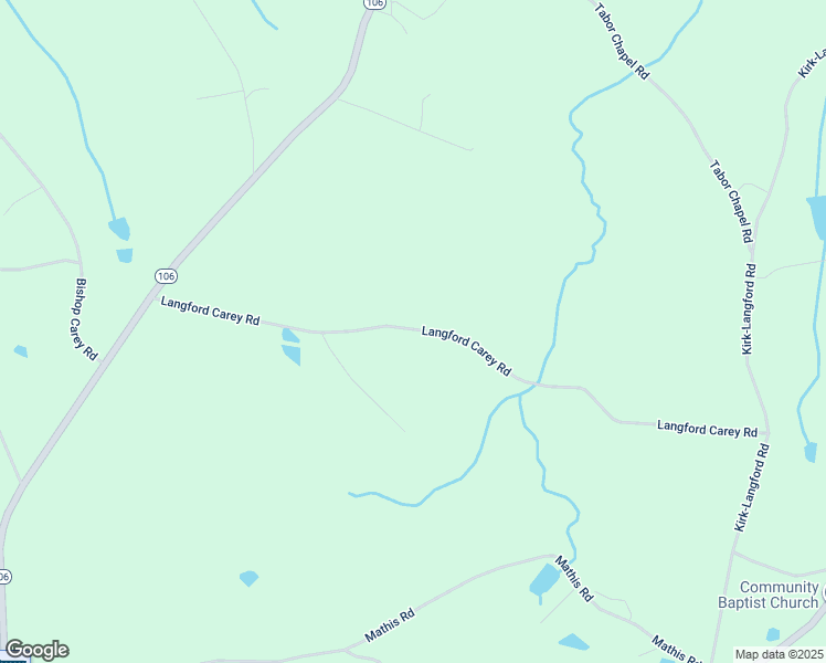 map of restaurants, bars, coffee shops, grocery stores, and more near 590 Langford Carey Road in Danielsville