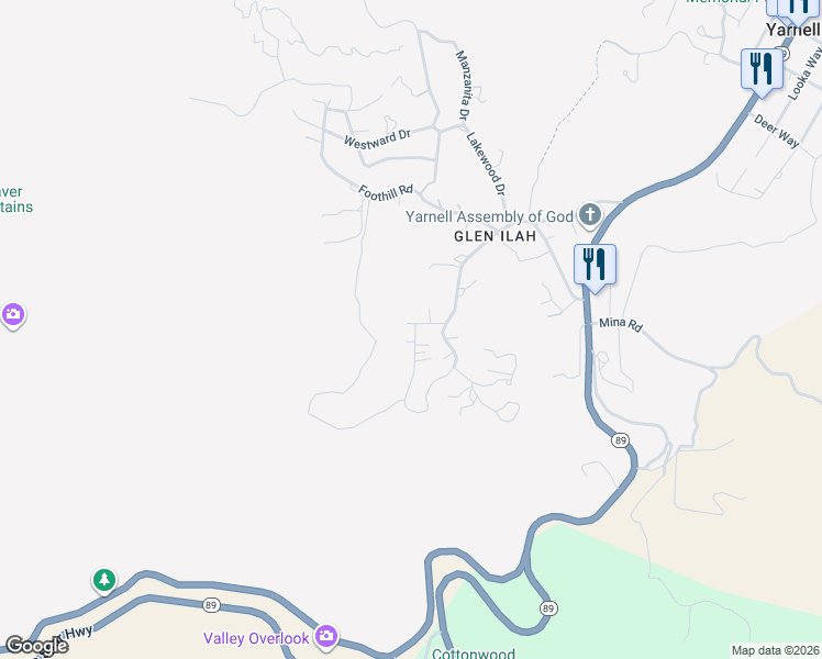 map of restaurants, bars, coffee shops, grocery stores, and more near 23306 Candy Cane Lane in Yarnell