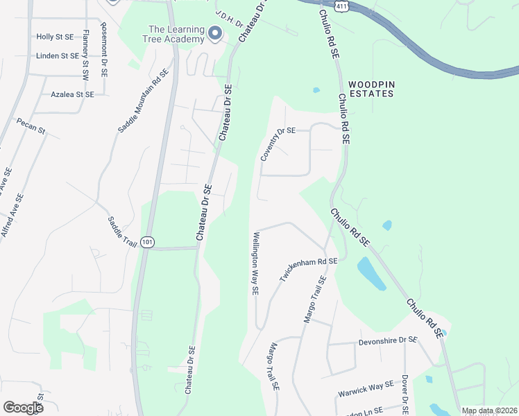 map of restaurants, bars, coffee shops, grocery stores, and more near 36 Coventry Drive Southeast in Rome
