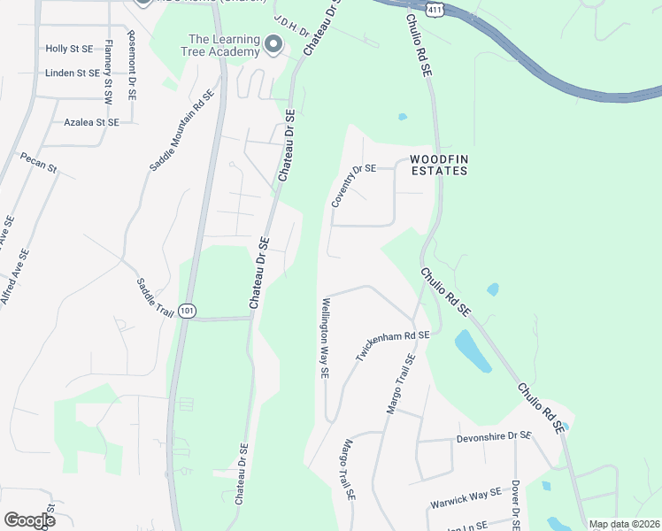 map of restaurants, bars, coffee shops, grocery stores, and more near 36 Coventry Drive Southeast in Rome